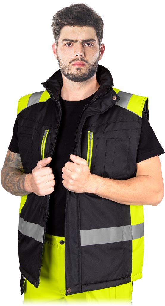 GILET CHAUFFANT L.HOLLMAN POUR HOMMES, MULTIFONCTIONNEL ET RÉSISTANT AU VENT