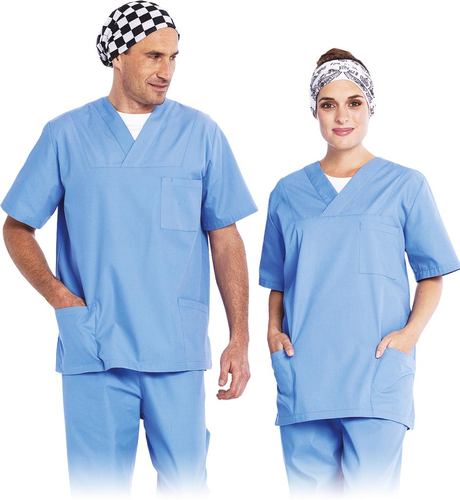 MEN'S MEDICAL SHORT-SLEEVE TOP - 50% COTTON, 50% POLYESTER