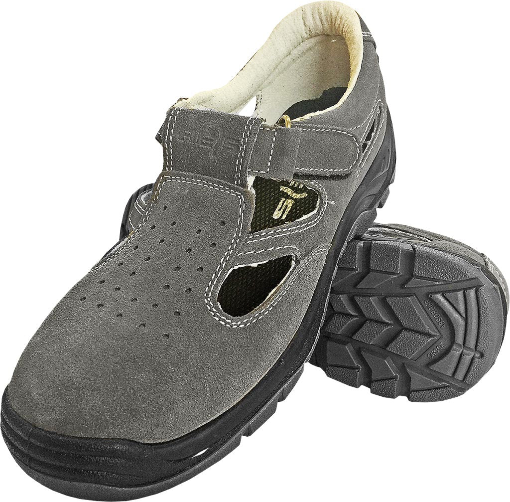 SICHERHEITS-SANDALEN AUS RINDSWILDLEDER MIT STAHLKAPPE UND ANTIRUTSCH-SOHLE
