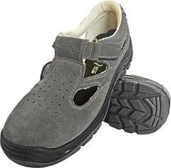 SICHERHEITS-SANDALEN AUS RINDSWILDLEDER MIT STAHLKAPPE UND ANTIRUTSCH-SOHLE