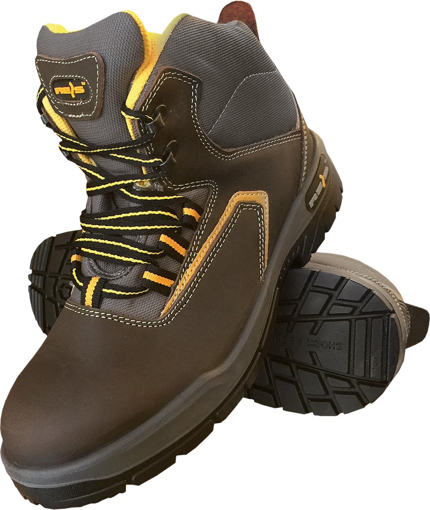 NUBUCK LEATHER SAFETY BOOTS WITH STEEL TOE CAP AND ANTI-SLIP SOLE