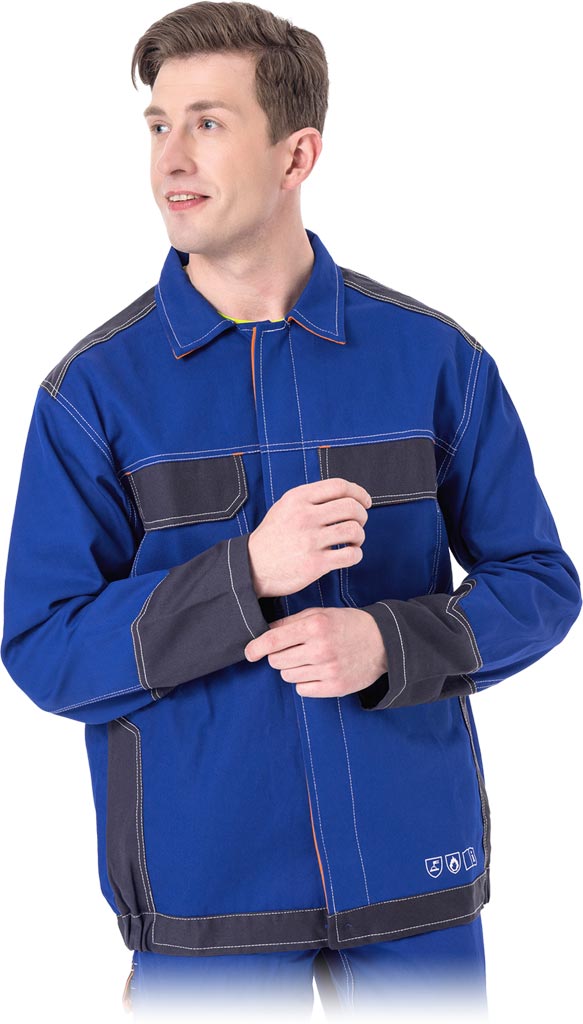 KURTKA SPAWALNICZA FLAME RESISTANT Z BAWEŁNY 100% - OCHRONA PROFESJONALNA