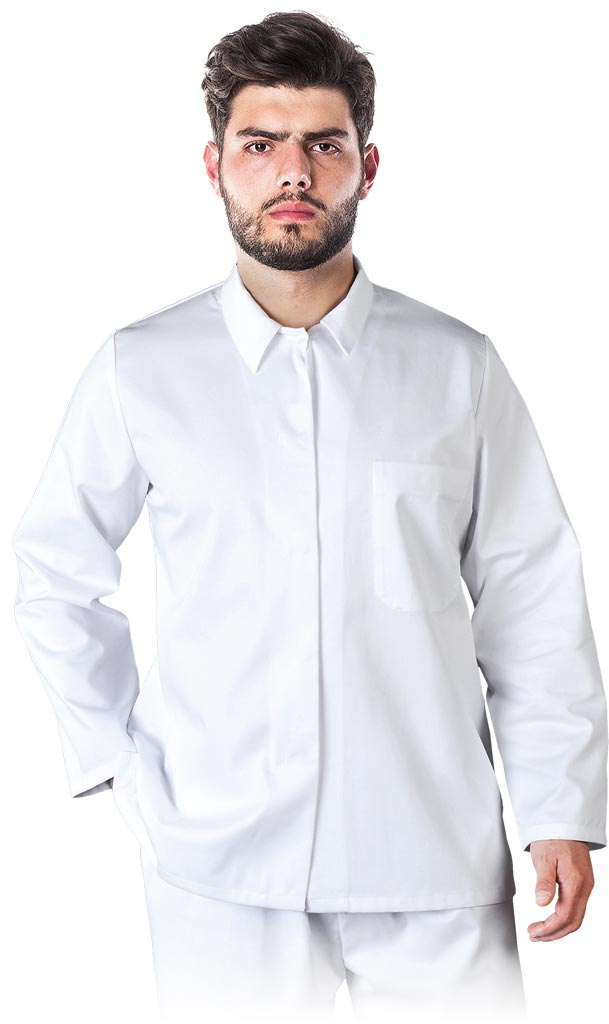 LONG SLEEVE MEN'S WORK BLOUSE FOR FOOD INDUSTRY, HACCP COMPLIANT